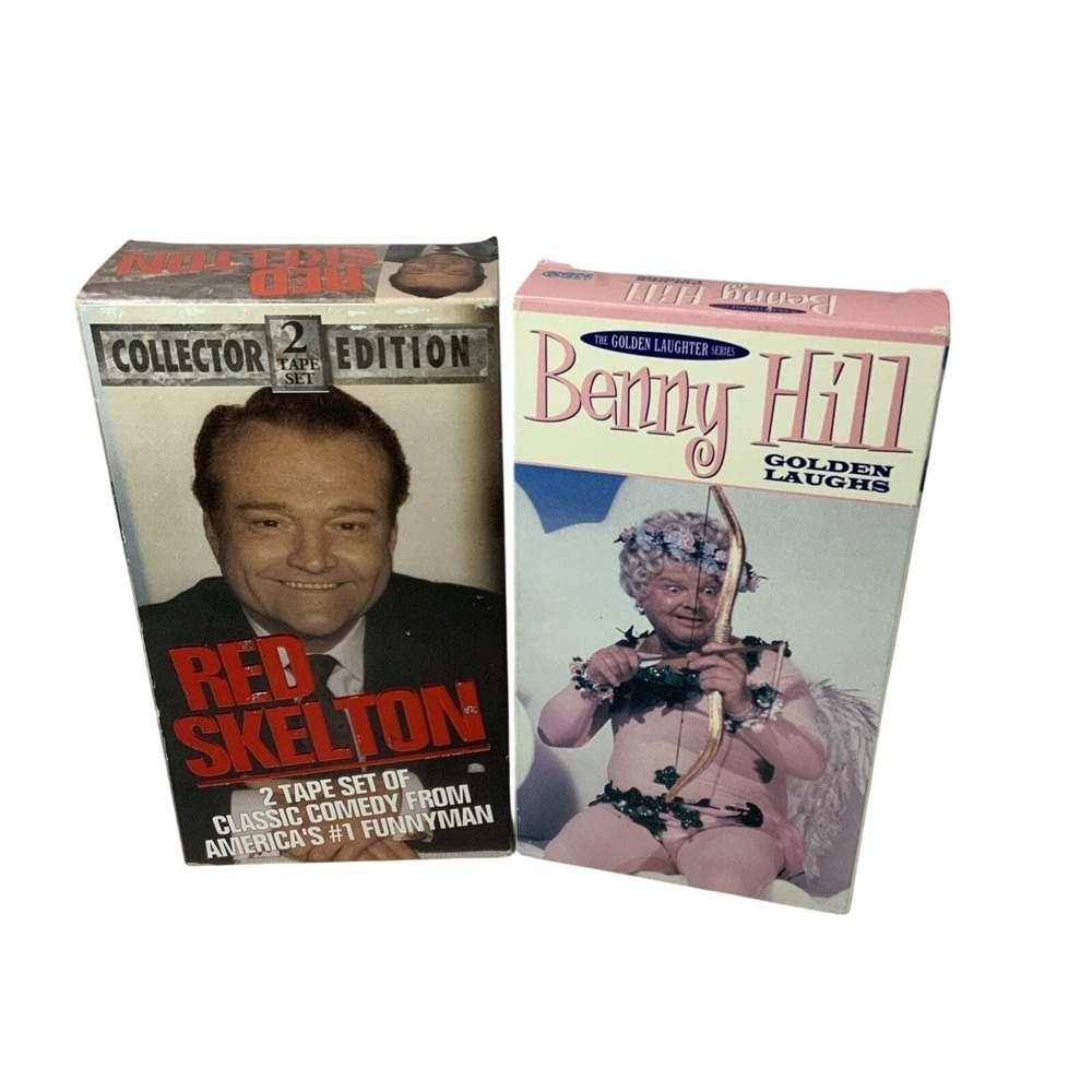 Vintage Red Skelton Benny Hill VHS Comedy Tape Lot Plastic Multicolor 3 Tapes